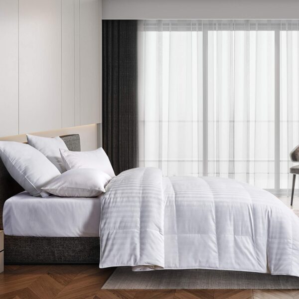 Edredón de Plumas de Ganso Blue Ridge Home Fashions 12712 350 Hilos Hipoalergénico Todas las Estaciones King
