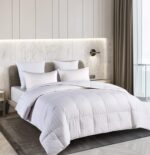 Edredón de Plumas de Ganso Blue Ridge Home Fashions 12712 350 Hilos Hipoalergénico Todas las Estaciones King