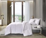 Funda para cama matrimonial Blueridge Home Fashion 21212 1000 hilos blanco