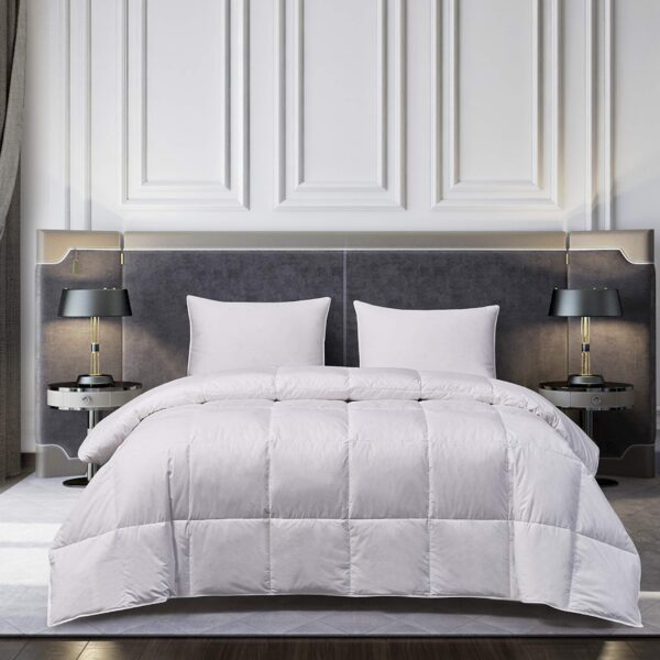 Edredon de plumon de ganso hungaro blanco Blueridge Home Fashion 18003 talla King extra grande ropa de cama premium