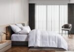 Edredón de plumón blanco Supreme Blueridge Home Fashion 12702 algodón 600 fill power hipoalergénico patrón damasco