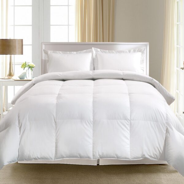 Edredón de Plumón de Ganso Blanco Europeo BlueRidge Home Fashion 21216 Algodón PIMA 1000 Hilos