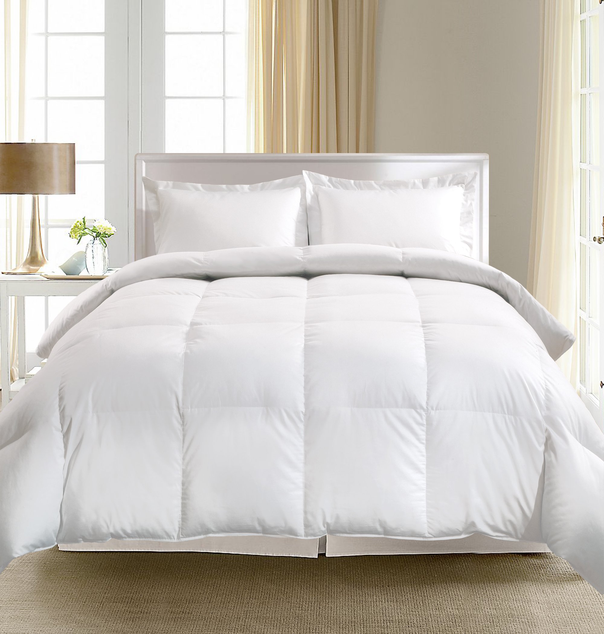 Version 1.0.0 Edredón de Plumón de Ganso Blanco Europeo BlueRidge Home Fashion 21216 Algodón PIMA 1000 Hilos