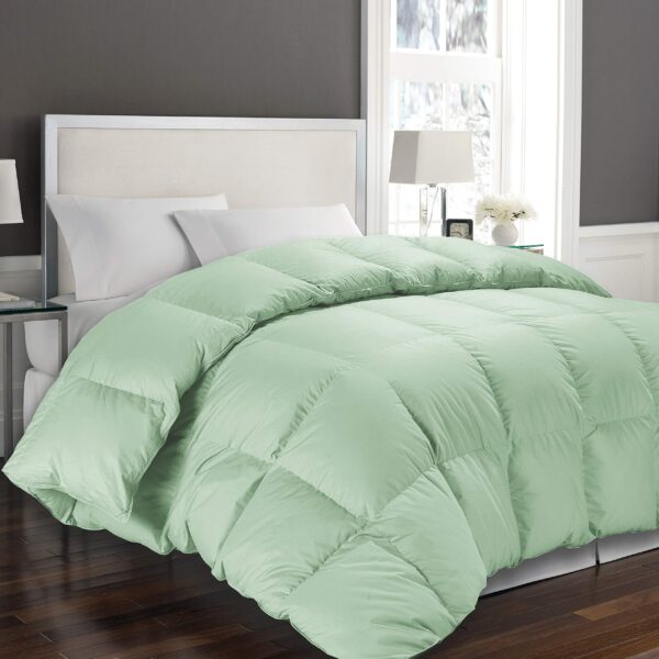 Edredón Blue Ridge Home Fashions 21017 mezcla plumón 1000 hilos algodón 100% Queen verde salvia 75% plumón 25% plumón