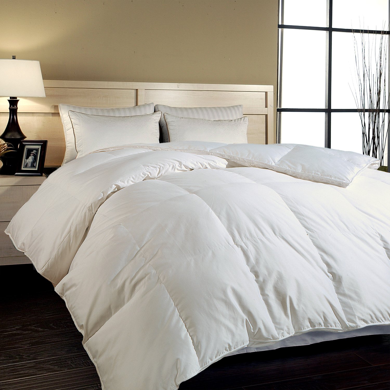 Version 1.0.0 Edredon de Fibra de Plumon Blue Ridge Home Fashions 18006 Napoles 700 Hilos Talla King Color Blanco