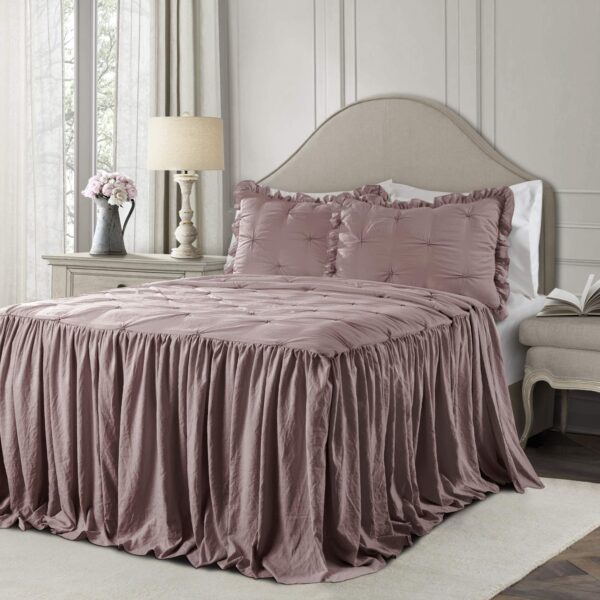 Juego de colcha con falda de volantes Ravello Lush Decor Triangle Home Fashions 16T004020 3 piezas