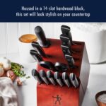 HENCKELS Dynamic Razor-Sharp - Juego de cuchillos de 15 piezas, cuchillo de chef, cuchillo de pan, cuchillo de carne, di