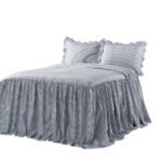 Juego de cama a rayas Lush Decor Triangle Home Fashions 16T003743 3 piezas tamaño King azul marino diseño rustico