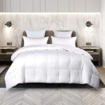 Edredón Alternativo Blue Ridge Home Fashions 120002 Duraloft 500 hilos Damasco matrimonial queen blanco relleno poliéste