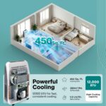 Aire acondicionado portátil con calefacción y deshumidificador SereneLife SLACHT128 12000 BTU habitaciones hasta 51 m2 c