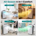 Aire acondicionado portátil con calefacción y deshumidificador SereneLife SLACHT128 12000 BTU habitaciones hasta 51 m2 c