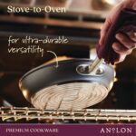 Batería de cocina Anolon Accolade 81133 juego de ollas y sartenes antiadherentes anodizado forjado para inducción 12 pie