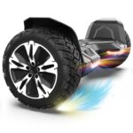 Gyroor Warrior 8.5 inch All Terrain Off Road Scooter with Bluetooth Speakers and LED Lights,Self Balancing Scooter for K