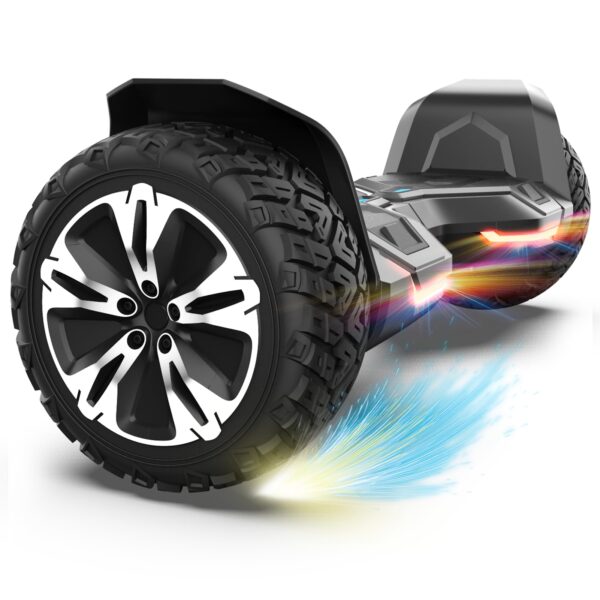 Gyroor Warrior 8.5 inch All Terrain Off Road Scooter with Bluetooth Speakers and LED Lights,Self Balancing Scooter for K