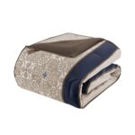 Juego de ropa de cama jacquard satinado Madison Park Essentials MPE10-814 24 piezas California King 104x92 pulgadas meda