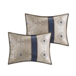 Juego de ropa de cama jacquard satinado Madison Park Essentials MPE10-814 24 piezas California King 104x92 pulgadas meda