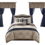 Juego de ropa de cama jacquard satinado Madison Park Essentials MPE10-814 24 piezas California King 104x92 pulgadas meda