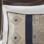 Juego de ropa de cama jacquard satinado Madison Park Essentials MPE10-814 24 piezas California King 104x92 pulgadas meda