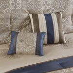 Juego de ropa de cama jacquard satinado Madison Park Essentials MPE10-814 24 piezas California King 104x92 pulgadas meda