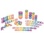 TickiT Rainbow Wooden Super Set | Juego de 84 | 12 formas | 7 colores | Juego de piezas sueltas para bebés y niños peque