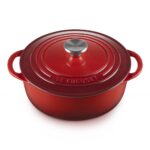 Cacerola horno holandés redondo poco profundo Le Creuset L2545-2267SS de hierro fundido 2.75 cuartos de galón color cere