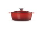 Cacerola horno holandés redondo poco profundo Le Creuset L2545-2267SS de hierro fundido 2.75 cuartos de galón color cere