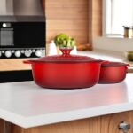Cacerola horno holandés redondo poco profundo Le Creuset L2545-2267SS de hierro fundido 2.75 cuartos de galón color cere