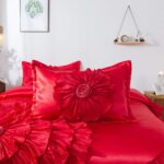 Edredón Queen Tache Home Fashion VEHY4174-Q victoriano romántico con volantes y rosas rojas 3 piezas