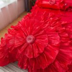 Edredón Queen Tache Home Fashion VEHY4174-Q victoriano romántico con volantes y rosas rojas 3 piezas