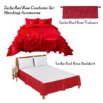 Edredón Queen Tache Home Fashion VEHY4174-Q victoriano romántico con volantes y rosas rojas 3 piezas