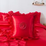 Edredón Queen Tache Home Fashion VEHY4174-Q victoriano romántico con volantes y rosas rojas 3 piezas