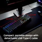 Teclado Mecánico para Juegos HyperX Alloy Origins HX-KB6RDX-US Interruptores Lineales Rojos LED RGB Compacto