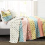 Juego de edredón reversible algodón Royal Empire Lush Decor Triangle Home Fashions 16T004631 3 piezas King azul coral es