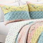 Juego de edredón reversible algodón Royal Empire Lush Decor Triangle Home Fashions 16T004631 3 piezas King azul coral es