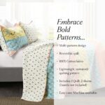 Juego de edredón reversible algodón Royal Empire Lush Decor Triangle Home Fashions 16T004631 3 piezas King azul coral es