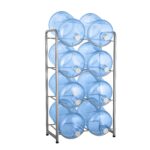 Soporte organizador para garrafones de agua Brio STM8BTGRY doble columna para 8 botellas color gris