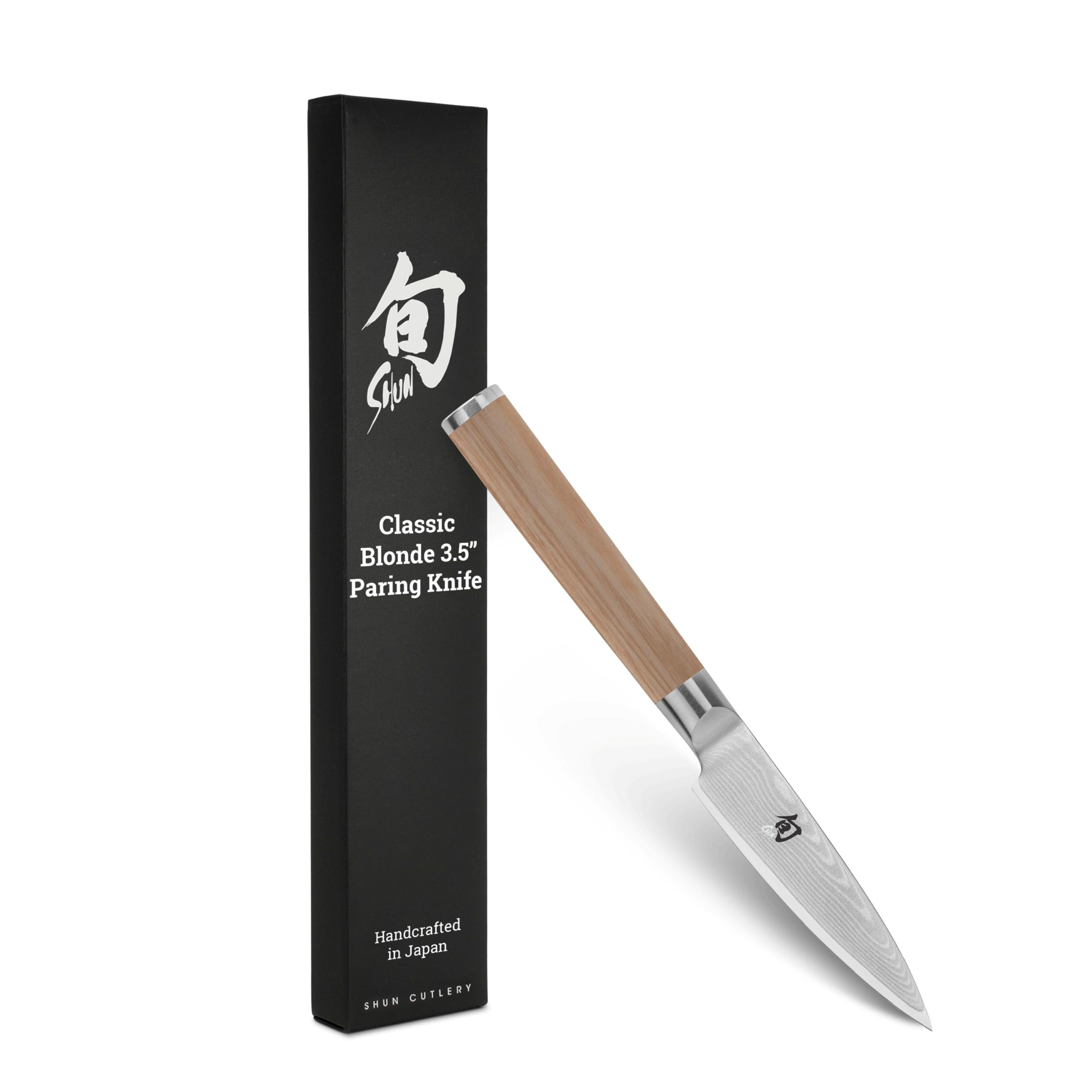Version 1.0.0 Cuchillo de pelar Shun Classic Blonde de 3.5 pulgadas, cuchillo japonés artesanal para verduras y frutas, núcleo VG-MAX