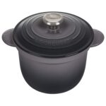 Olla Arrocera Le Creuset LS4101S-187FSS Hierro Fundido Esmaltado con Tapa e Inserto de Gres 2.25 Cuartos de Galón Gris O