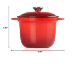 Arrocera de hierro fundido esmaltado con tapa e inserto de cerámica Le Creuset LS4101S-1867SS 2.1 litros 2.25 cuartos de