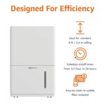 Deshumidificador Basics MDUDP-35AEN1-BA8 35 Pintas Energy Star para Espacios hasta 2500 pies² con Reinicio Automático