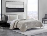 Juego de edredón Vera Wang Revman International USHSA91130460 terciopelo King 3 piezas Diamond Velvet marfil natural