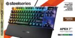 Teclado Mecánico Gaming TKL SteelSeries Apex 7 TKL 64747 Pantalla OLED Interruptores Marrones QWERTY