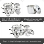 Batería de cocina IMUSA USA IMU-89305 Cajun de aluminio fundido 13 piezas color plateado