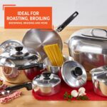 Batería de cocina IMUSA USA IMU-89305 Cajun de aluminio fundido 13 piezas color plateado