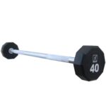 Fitness First Barra recta con revestimiento de uretano fijo de 10 lados