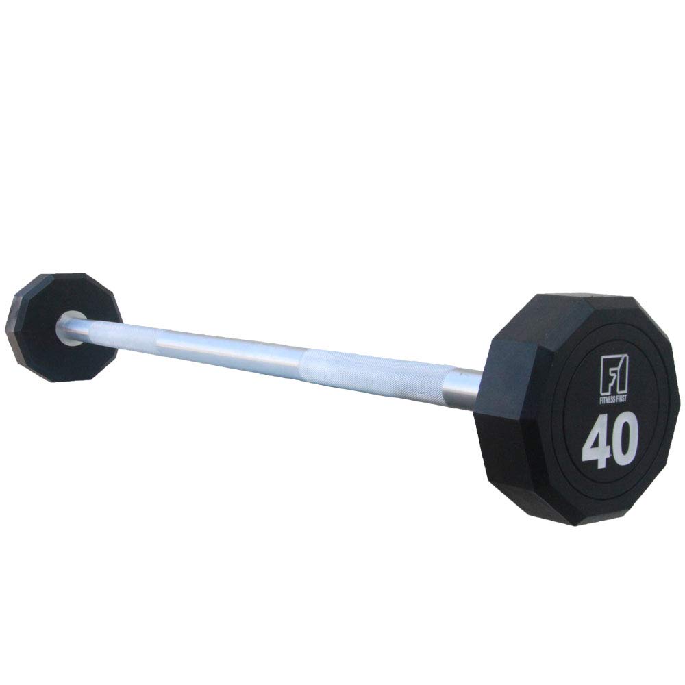 Version 1.0.0 Fitness First Barra recta con revestimiento de uretano fijo de 10 lados
