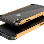 VESEL Design - Funda de madera y aluminio para iPhone X/Xs (negro espacial y roble)