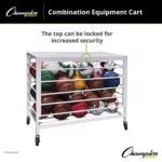 Champion Sports Armario de almacenamiento de bola con cerradura económica, blanco