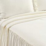 Colcha con volantes de encaje Lush Decor Ella Ruffle Triangle Home Fashions 16T004754 King marfil 3 piezas ropa de cama