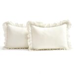 Colcha con volantes de encaje Lush Decor Ella Ruffle Triangle Home Fashions 16T004754 King marfil 3 piezas ropa de cama